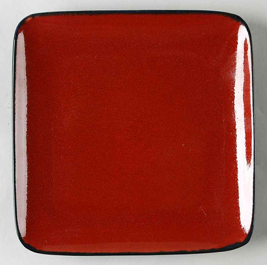 Red Solstice Square Salad/Dessert Plate by Home-1