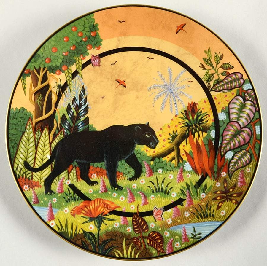 Alain Thomas Panther Noir Dessert/Pie Plate by Haviland-1