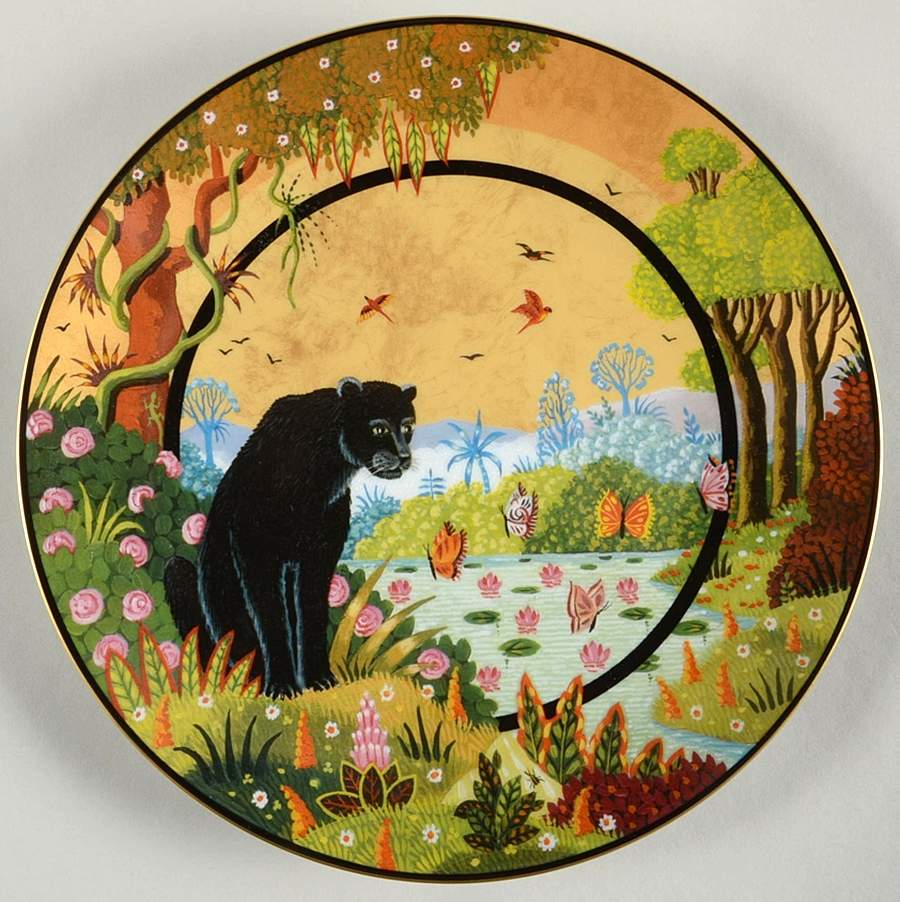 Alain Thomas Panther Noir Dessert/Pie Plate by Haviland-1