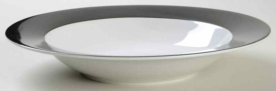 Banded Black Rim Soup Bowl by Home-1