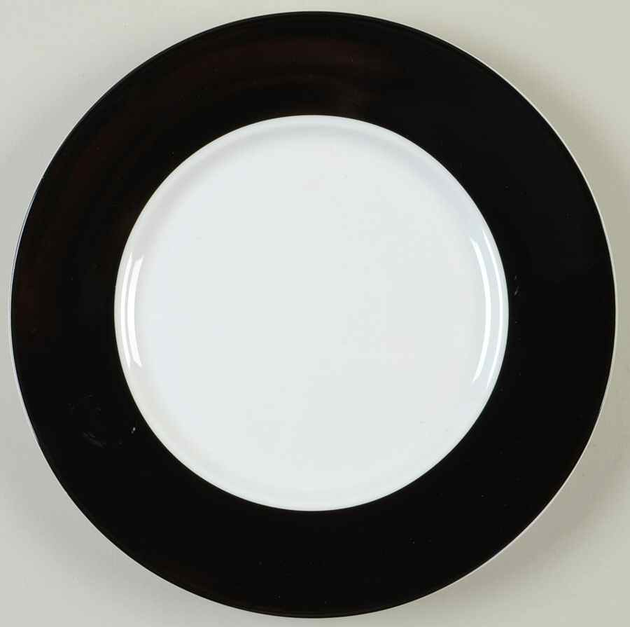 Banded Black Salad Plate by Home-1