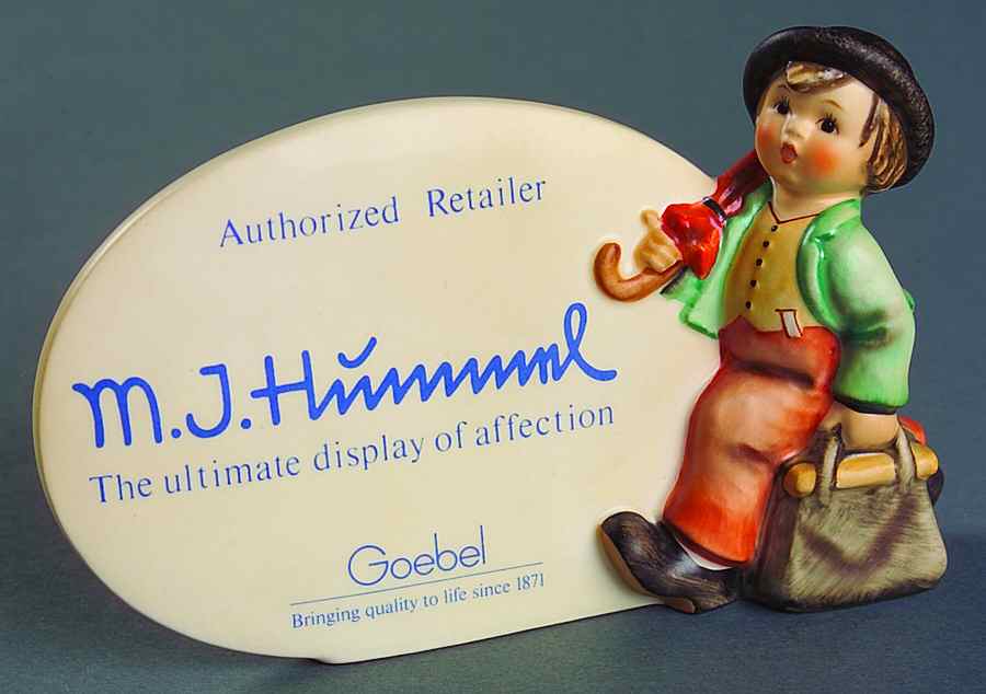 Advertising Signs-Plaques Tm6-Merry Wanderer/Auth. Retail 15/M90 - Advertising Sign by M.I. Hummel-1