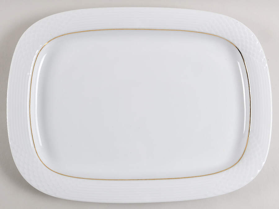HUT1836 (Gold Verge, No Trim) 15" Rectangular Serving Platter by Hutschenreuther-1