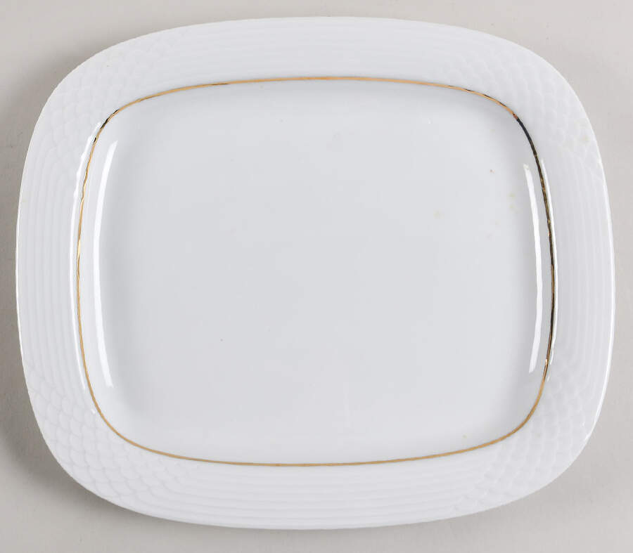 HUT1836 (Gold Verge, No Trim) 12" Rectangular Serving Platter by Hutschenreuther-1