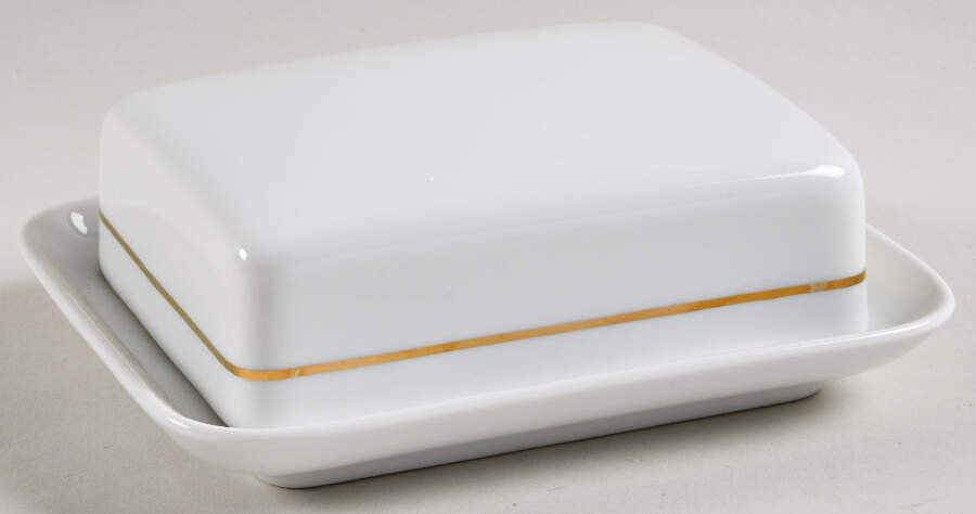 HUT1836 (Gold Verge, No Trim) Square Covered Butter by Hutschenreuther-1