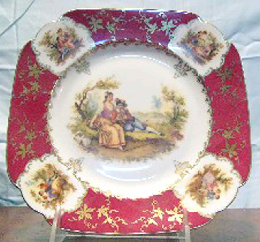 HWC40 Square Salad Plate by HW (Germany, Czech)-1