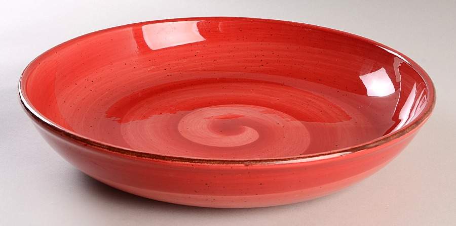 Twist Cranberry 13" Pasta Serving Bowl by Hausenware-1