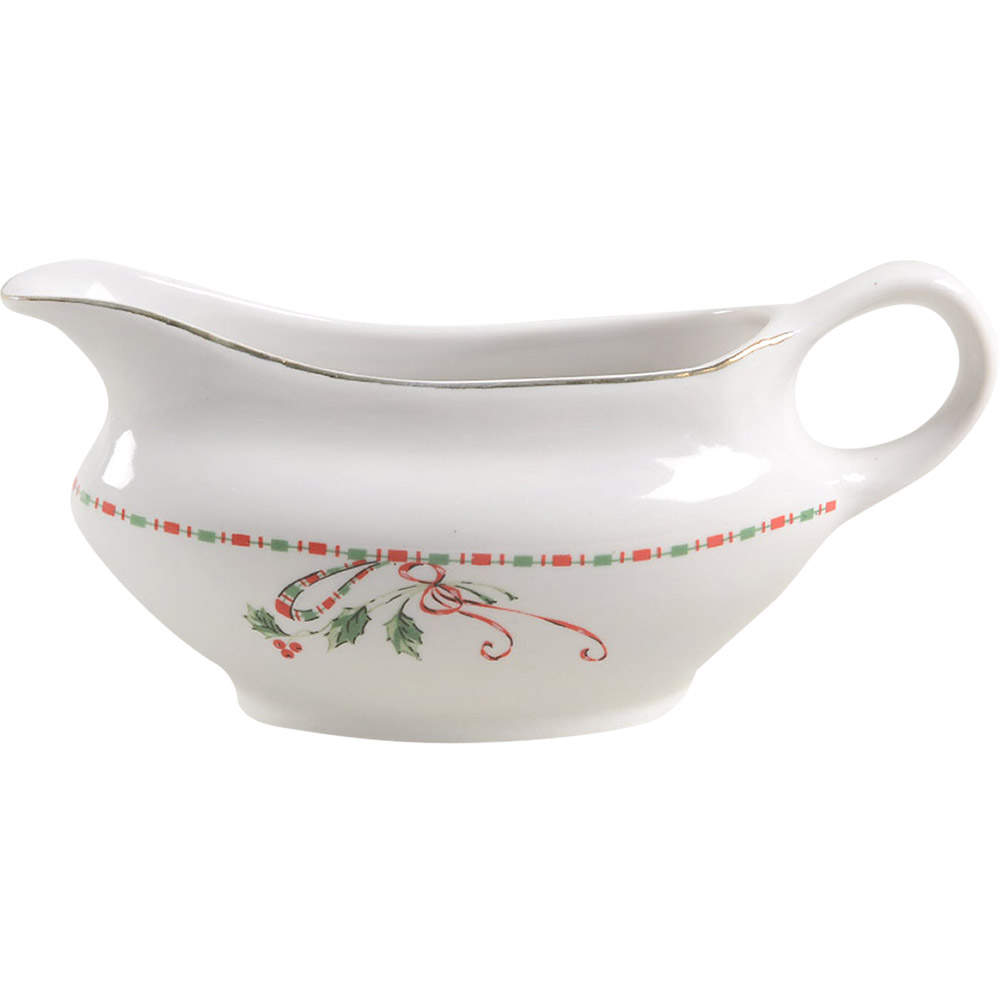 Tartan Ribbon (White Background, Gold Trim) Gravy Boat by Home Essentials-1