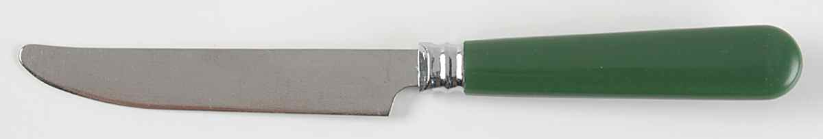 Tartan Ribbon (White Background, Gold Trim) Small Dinner Knife by Home Essentials-1
