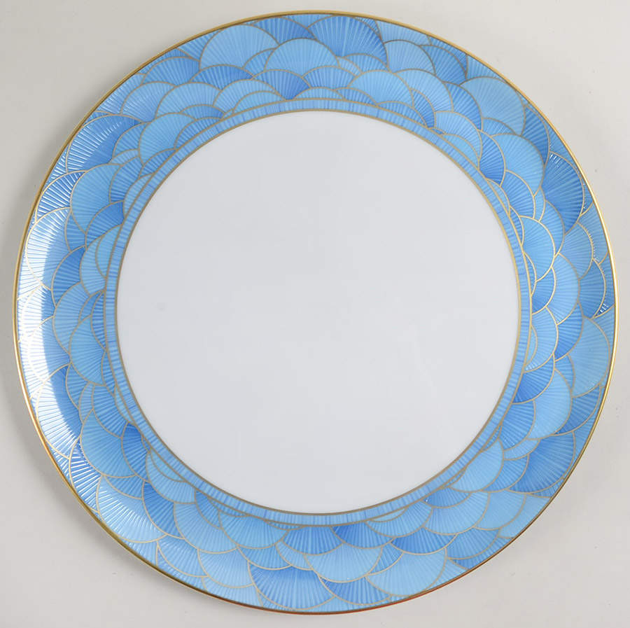 Eventails Bleu Cake Plate by Haviland-1
