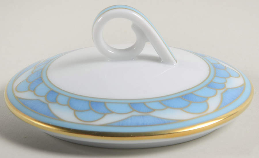 Eventails Bleu Lid for Sugar Bowl by Haviland-1