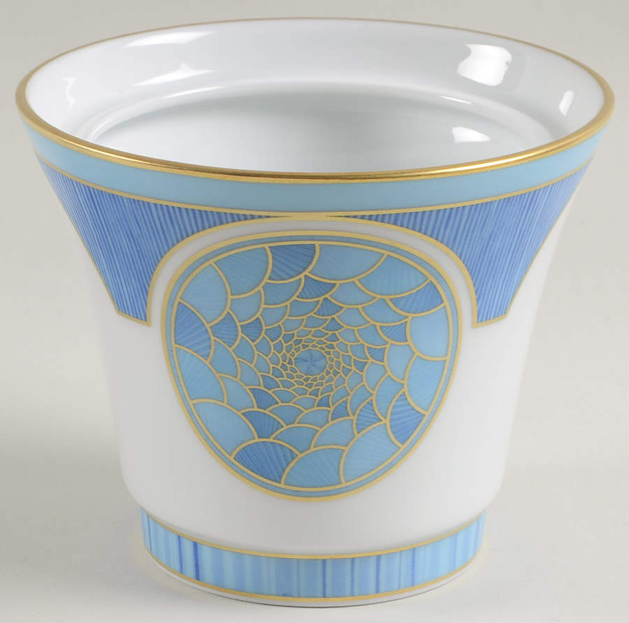 Eventails Bleu Sugar Bowl No Lid by Haviland-1