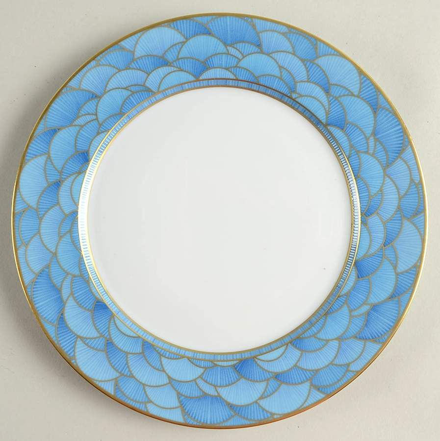 Eventails Bleu Dessert/Pie Plate by Haviland-1