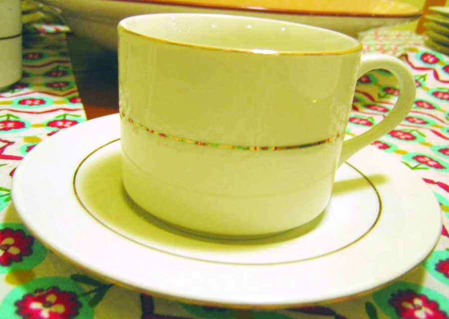 Mcallister Gold Flat Cup & Saucer Set by Home-1