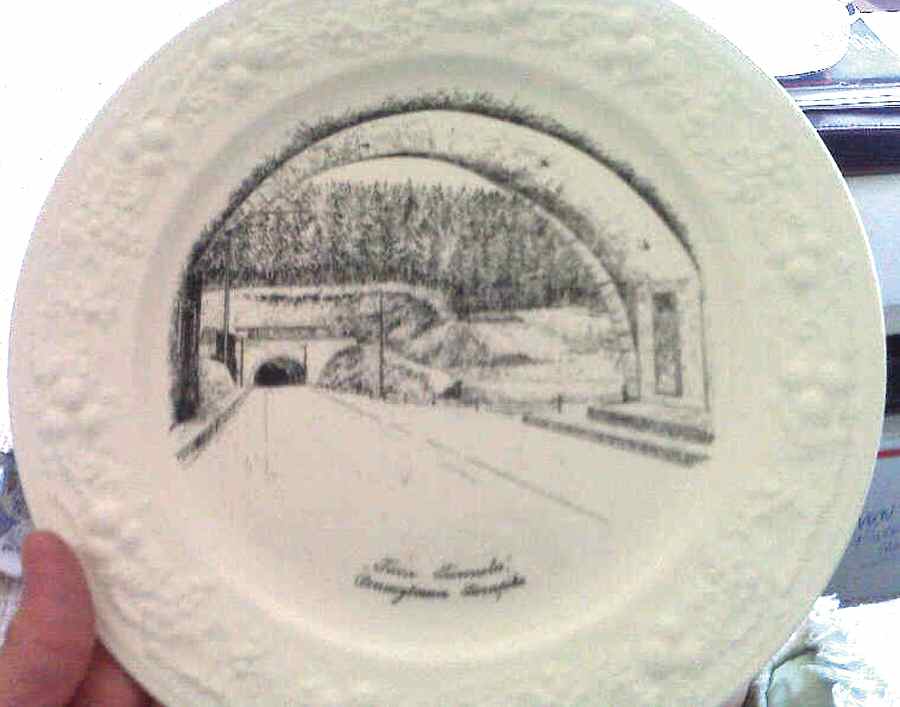 Pennsylvania Turnpike Dinner Plate by Homer Laughlin -1