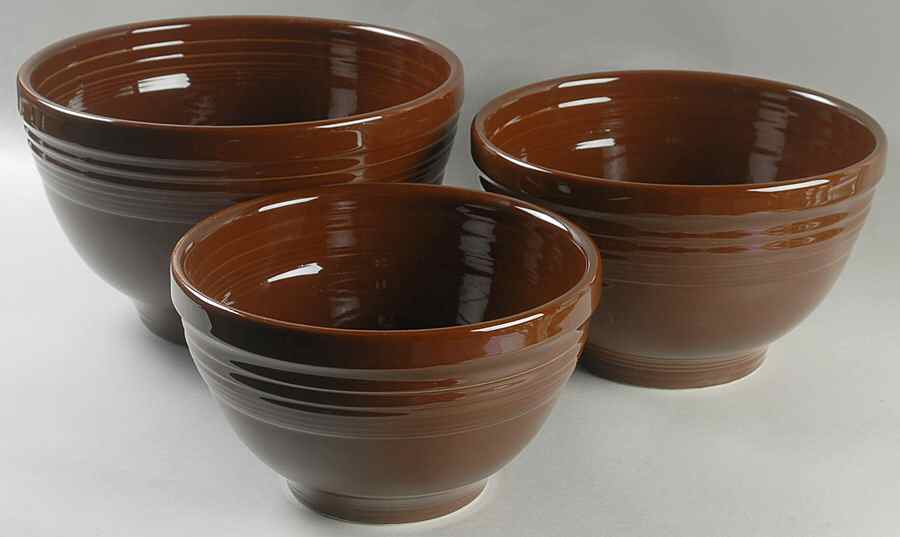 Fiesta Chocolate (Intro 2008) (3 Piece) Baking Bowl Set (11", 9", 8") by Homer Laughlin -1