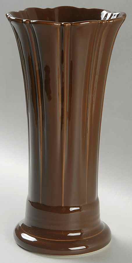 Fiesta Chocolate (Intro 2008) 9" Flared Vase by Homer Laughlin -1