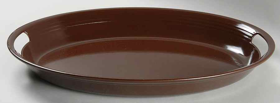 Fiesta Chocolate (Intro 2008) 18" Melamine Oval Handled Tray by Homer Laughlin -1