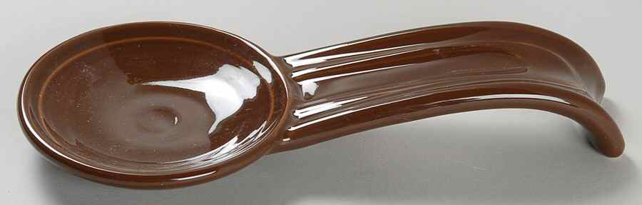 Fiesta Chocolate (Intro 2008) Spoon Rest/Holder (Holds 1 Spoon) by Homer Laughlin -1