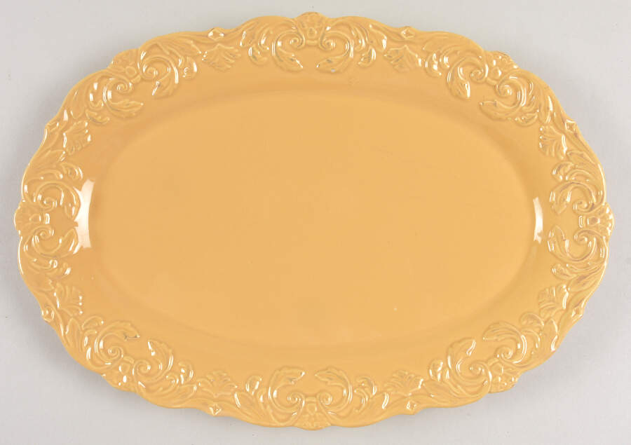 Madison Collection Yellow 12" Oval Serving Platter by Home Essentials-1