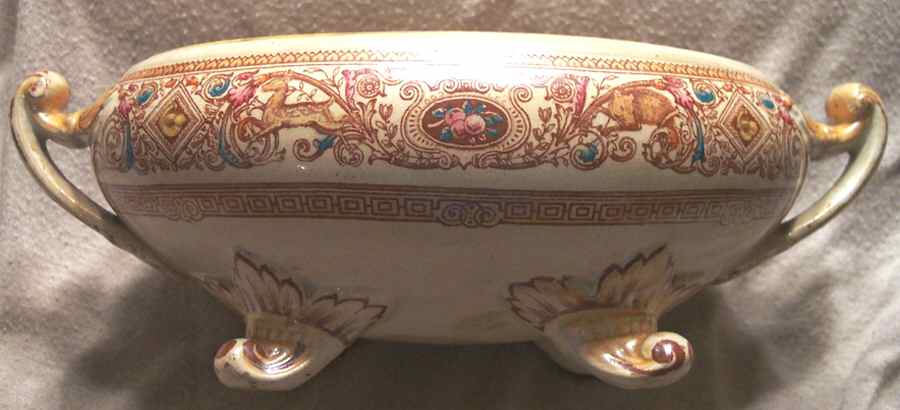 Borgia (Brown Multicolor on White) Oval Tureen No Lid by Hammersley-1