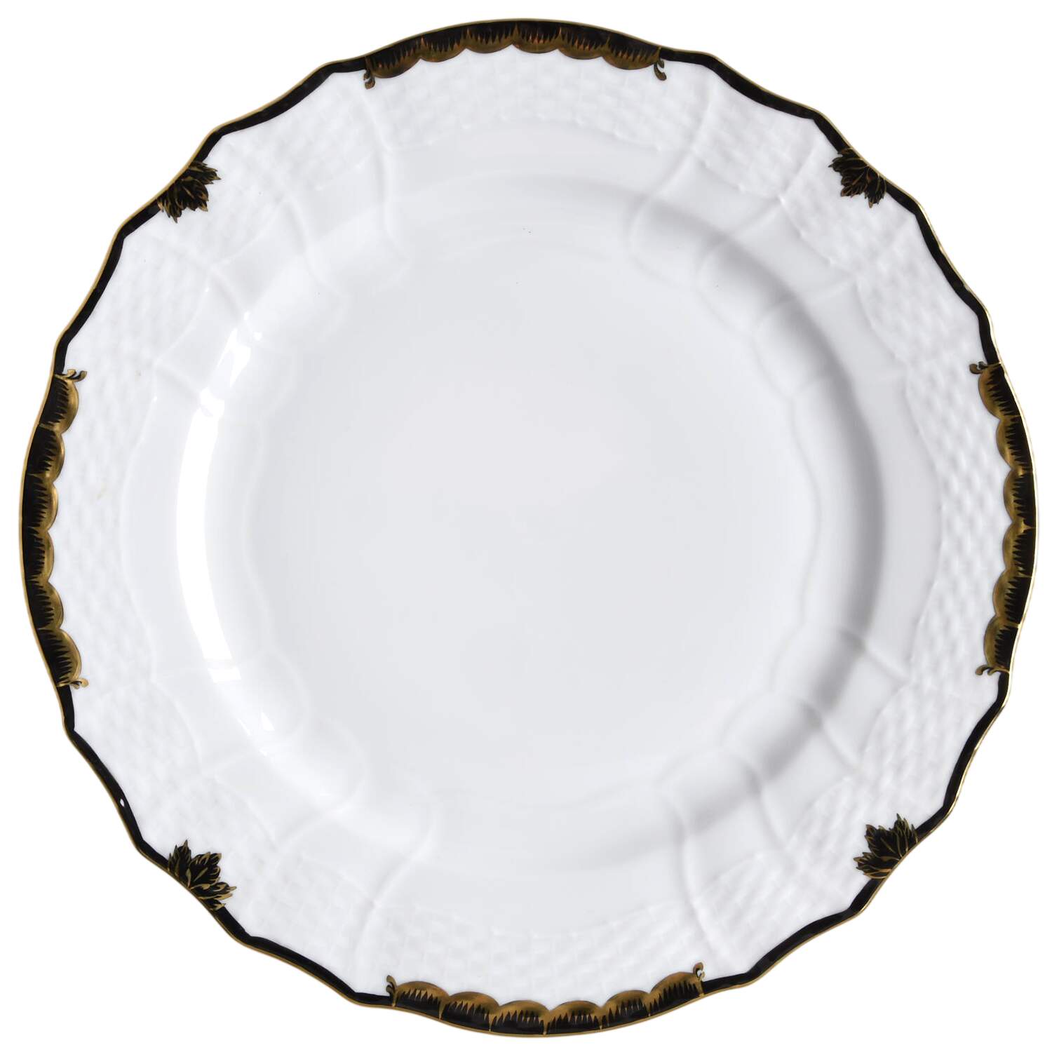 Princess Victoria Black Service Plate (Charger) by Herend-1