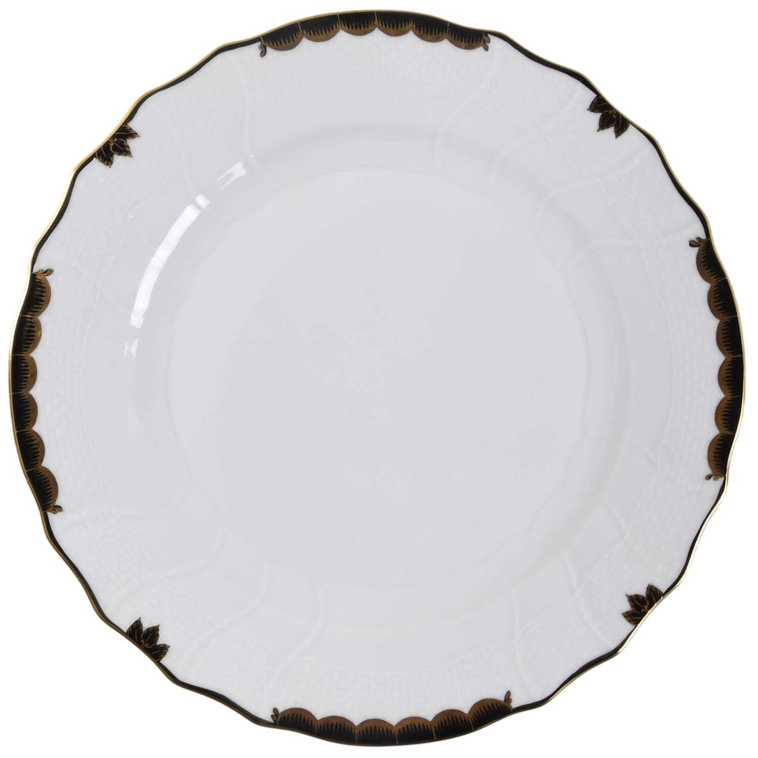 Princess Victoria Black Dinner Plate by Herend-1