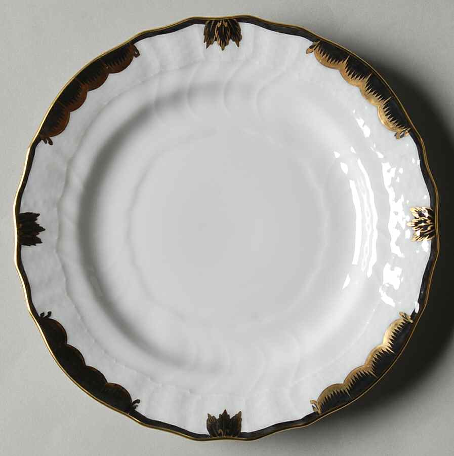 Princess Victoria Black Bread & Butter Plate by Herend-1