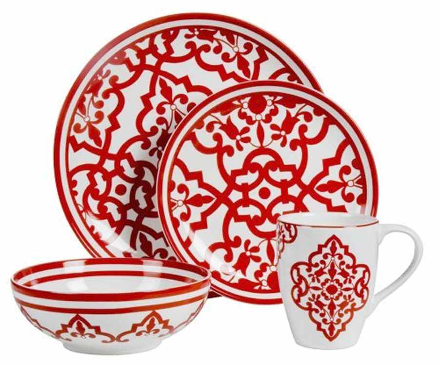 Medallion Red Dinner Plate by Home-1