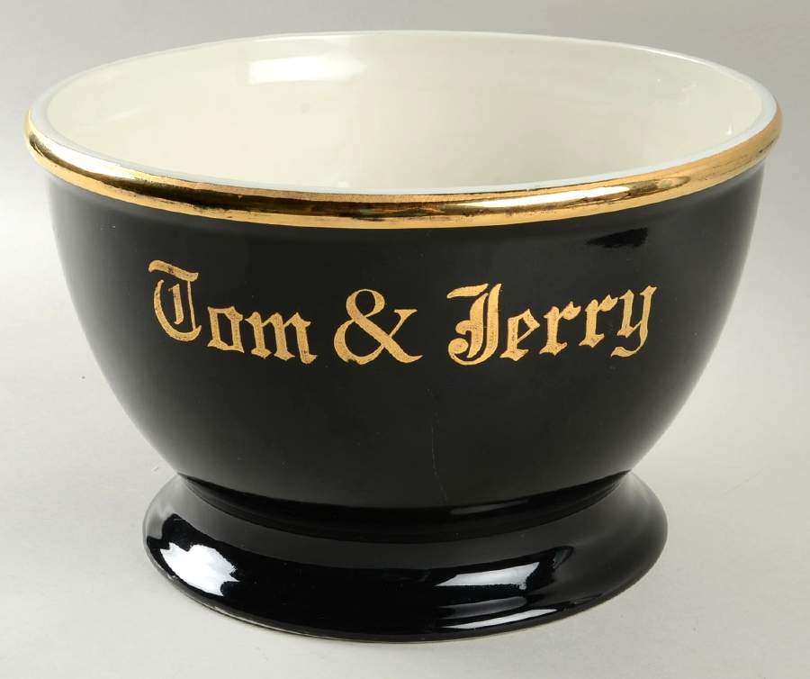 Tom and Jerry (Black) Footed Open Tom and Jerry Bowl by Hall-1