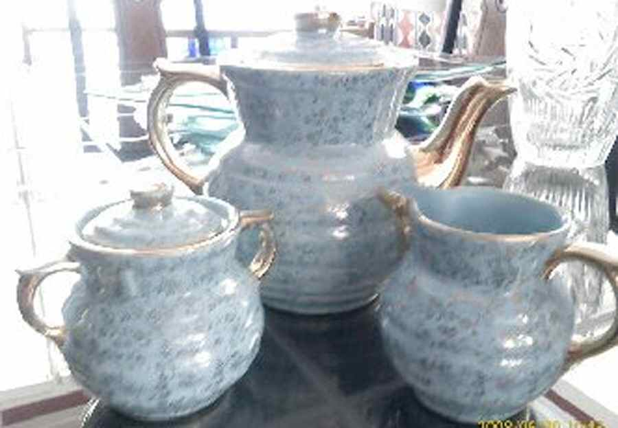 Mini Fleurette Blue Coffee Pot & Lid by Hall-1