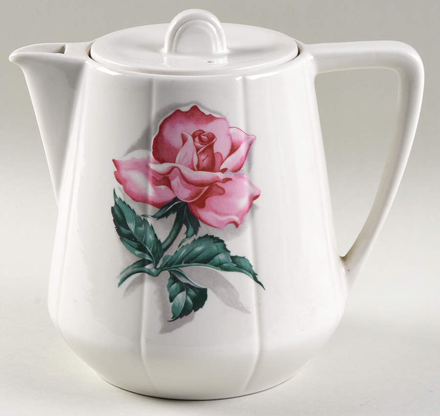 Rose Coffee Pot & Lid by Hall-1