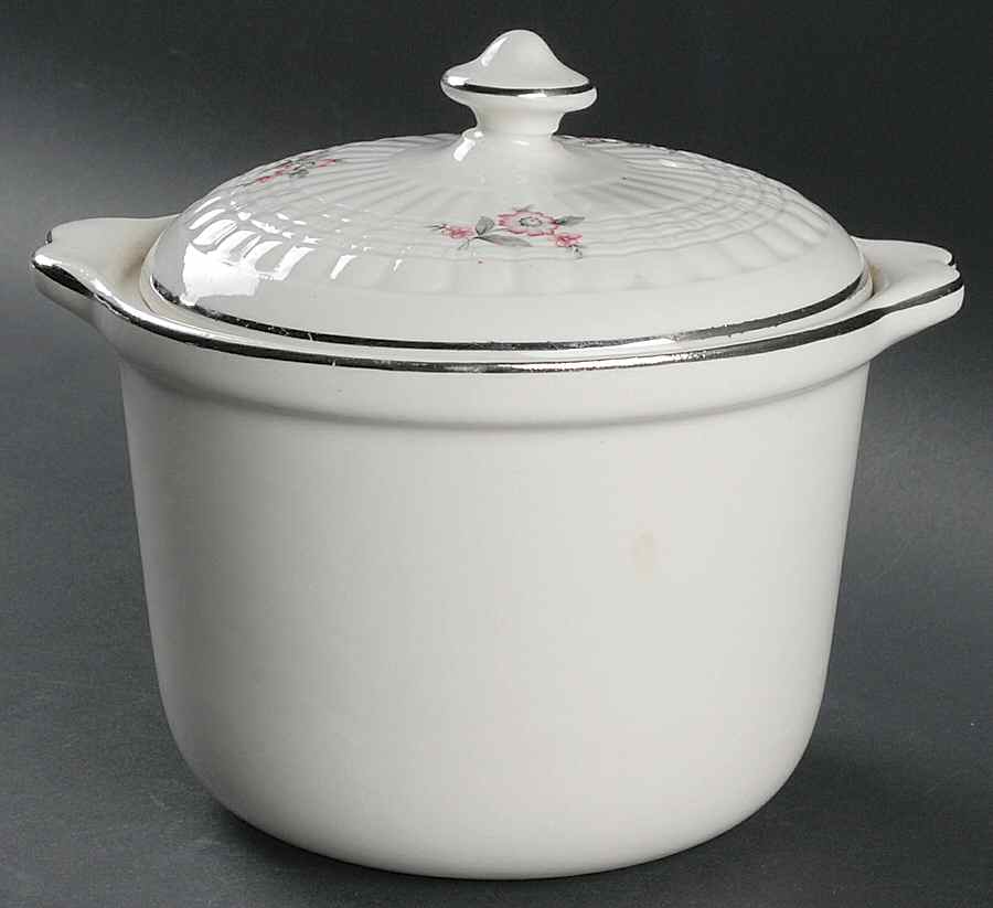 Petite Pink (Forman, By Hall) Handled Marmite & Lid by Hall-1