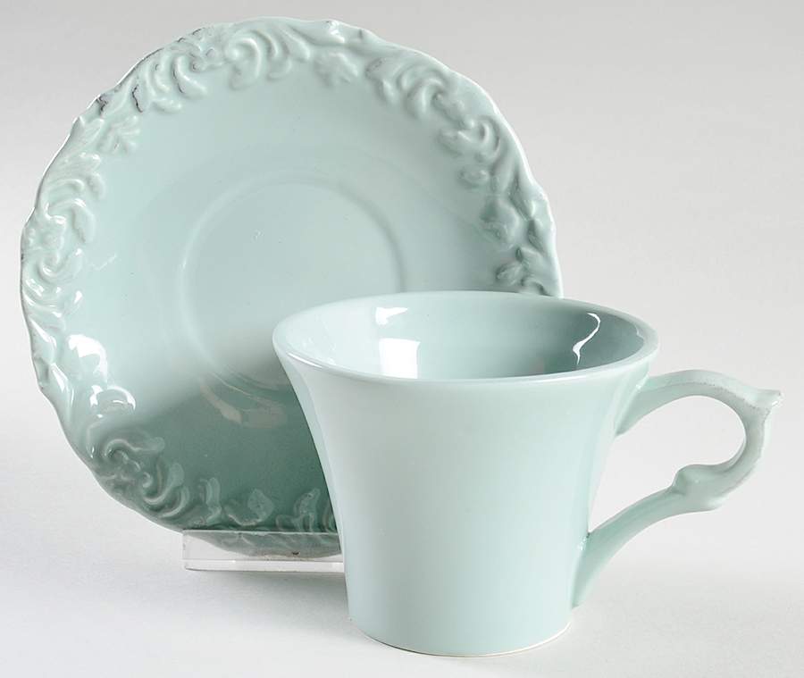 Madison Collection Antique Blue Flat Cup & Saucer Set by Home Essentials-1