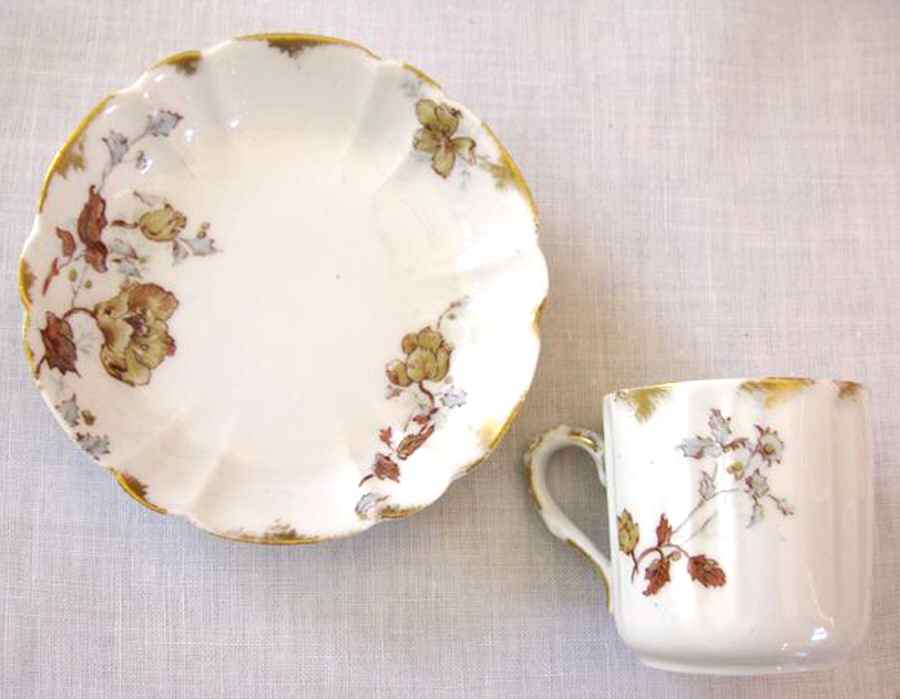 H3502 Flat Demitasse Cup & Saucer Set by Haviland-1