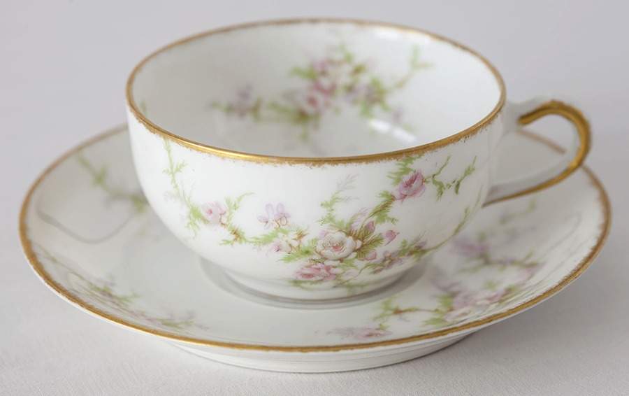 Schleiger 154-3 Footed Cup & Saucer Set by Haviland-1