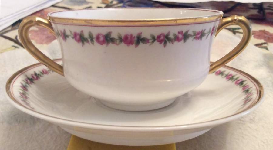 Schleiger 292-5 Flat Bouillon Cup & Saucer by Haviland-1