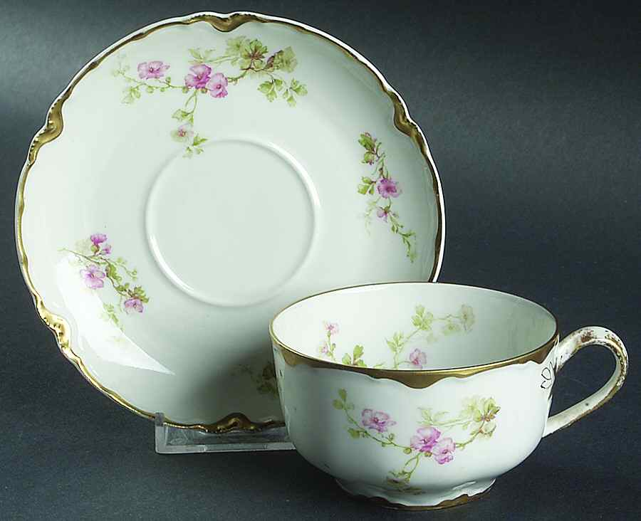 H3866 Flat Cup & Saucer Set by Haviland-1