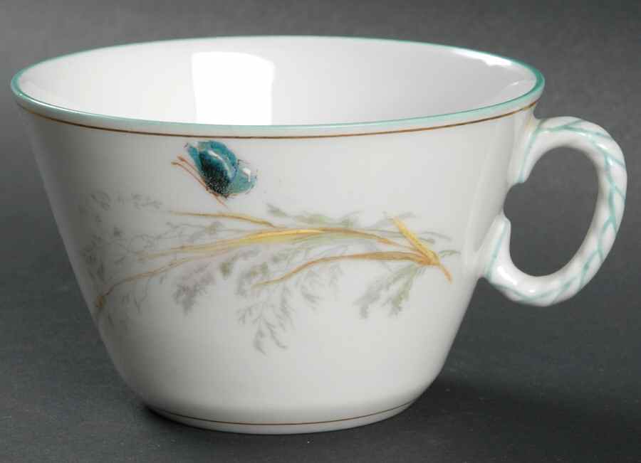 Meadow Visitors (Smooth, Turquoise Trim) Flat Cup by Haviland-1