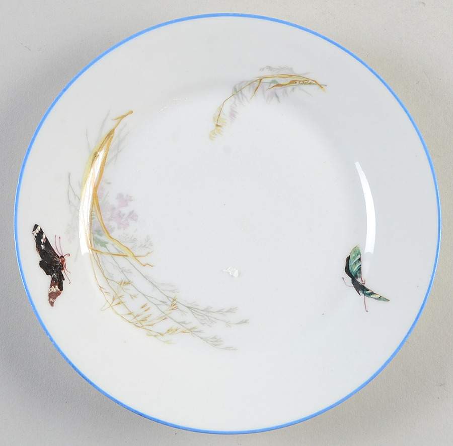 Meadow Visitors (Smooth, Turquoise Trim) Salad Plate by Haviland-1