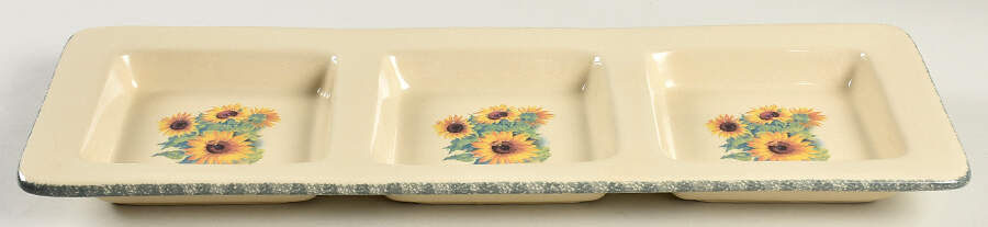 Sunflower 3 Part Rectangular Divided Server by Home & Garden Party-1