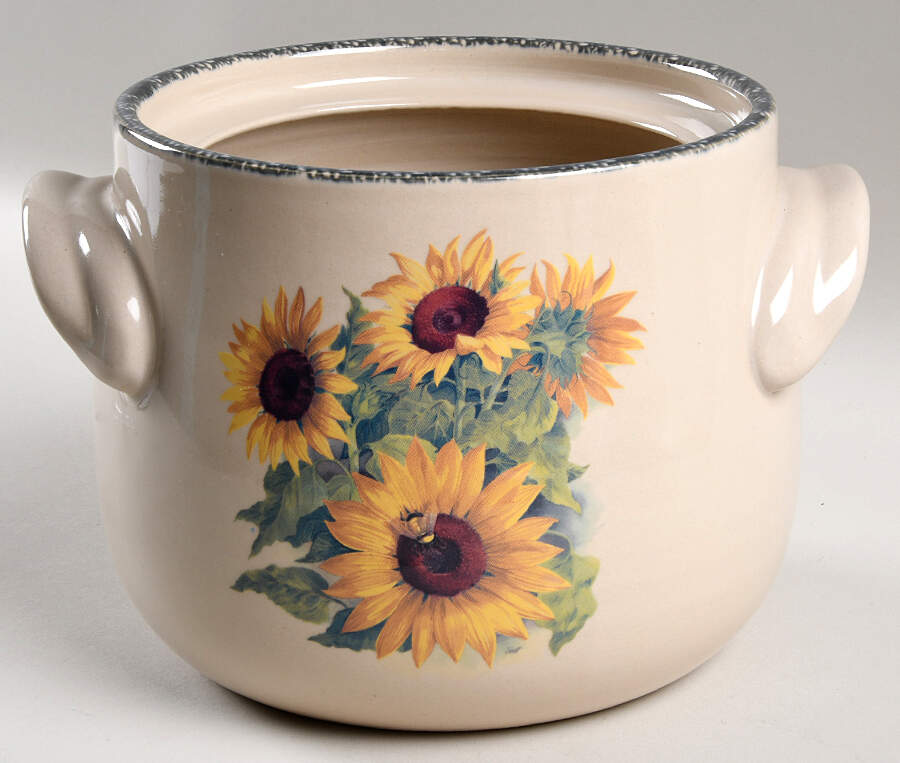 Sunflower Bean Pot No Lid by Home & Garden Party-1
