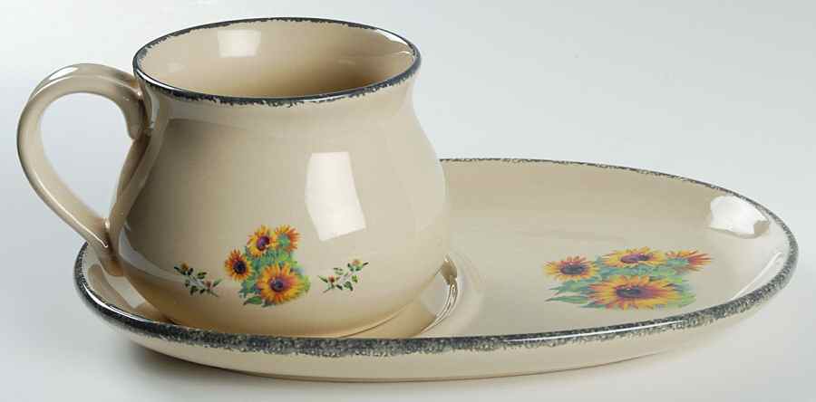 Sunflower Snack Tray & Soup Mug Set by Home & Garden Party-1
