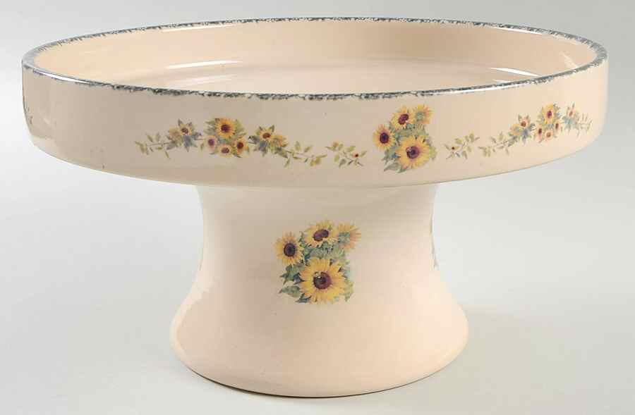 Sunflower Cake Plate & Pedestal by Home & Garden Party-1