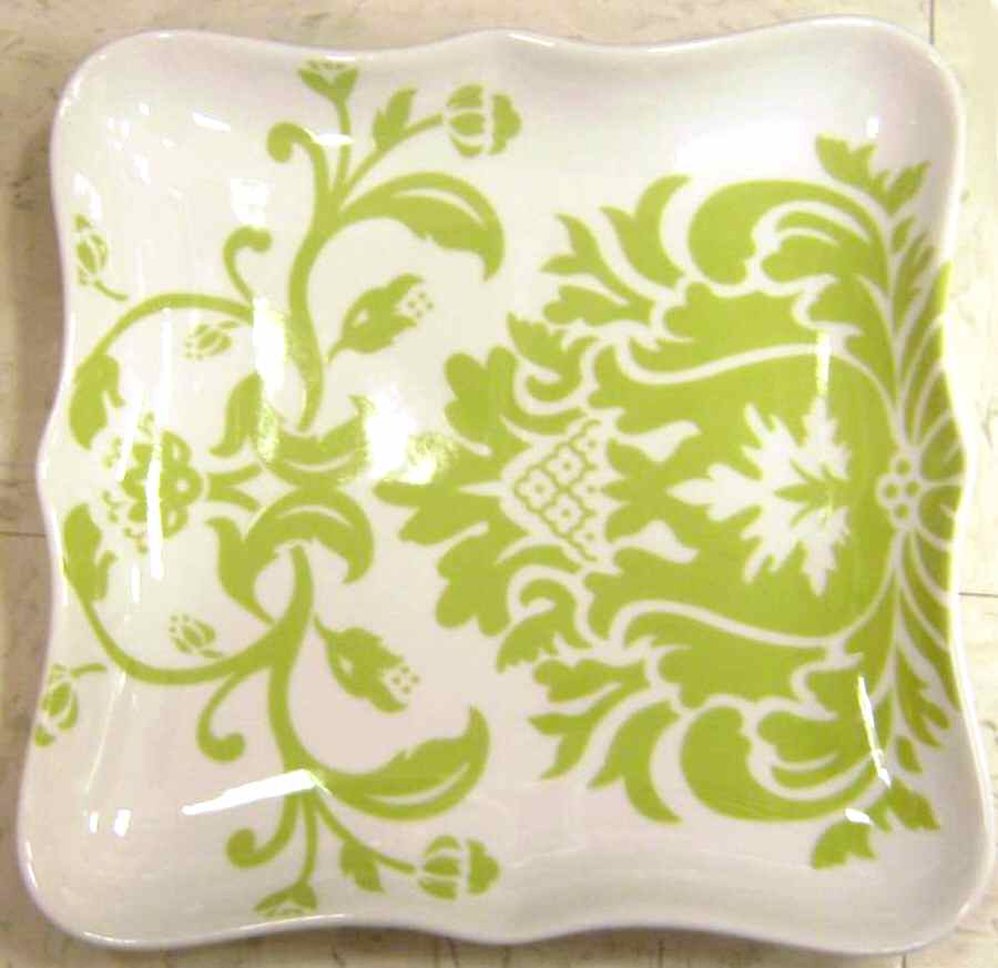 Damask Square Salad/Dessert Plate by Home-1