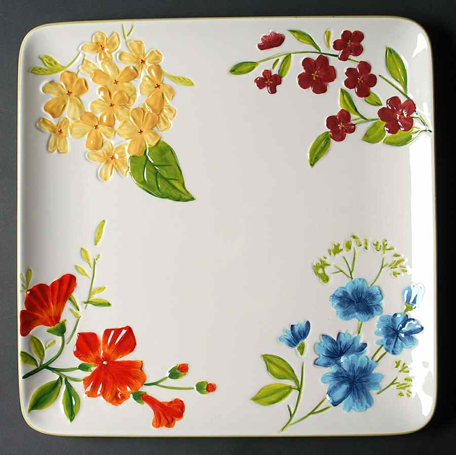 Garden Bouquet Square Large Serving Platter by Homestudio-1