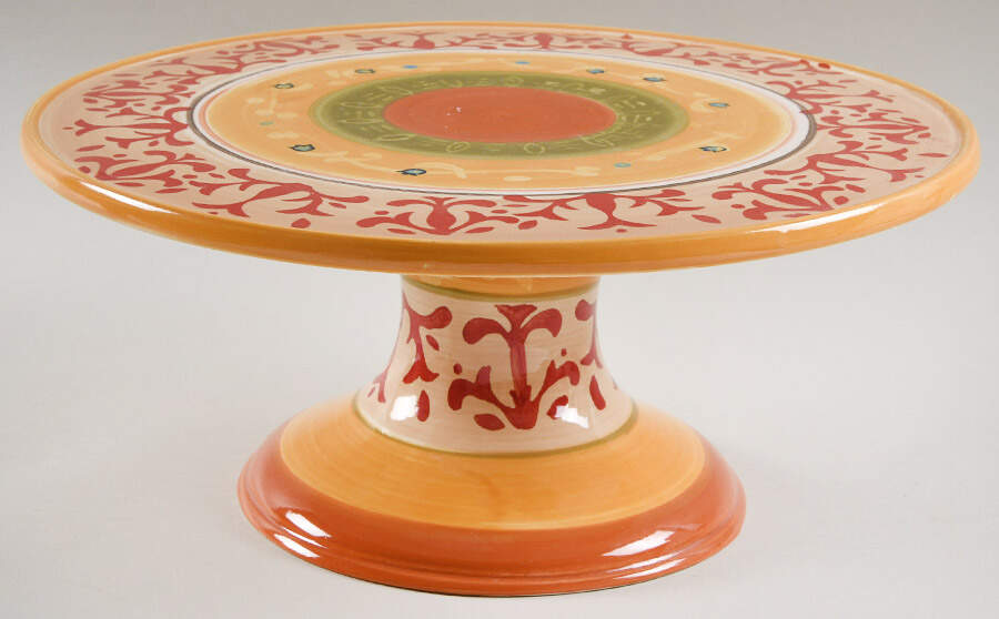 American Simplicity Villa 12" Diameter Pedestal Cake Stand by Home-1