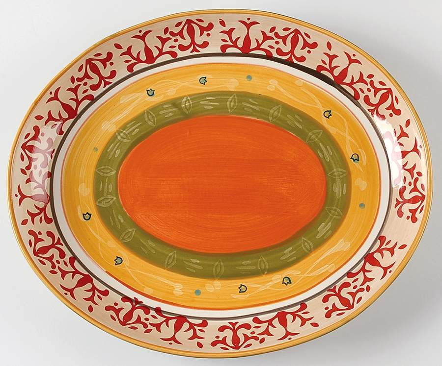 American Simplicity Villa 15" Oval Serving Platter by Home-1
