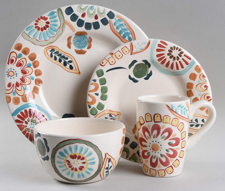 Zinnia 4 Piece Place Setting by Home-1