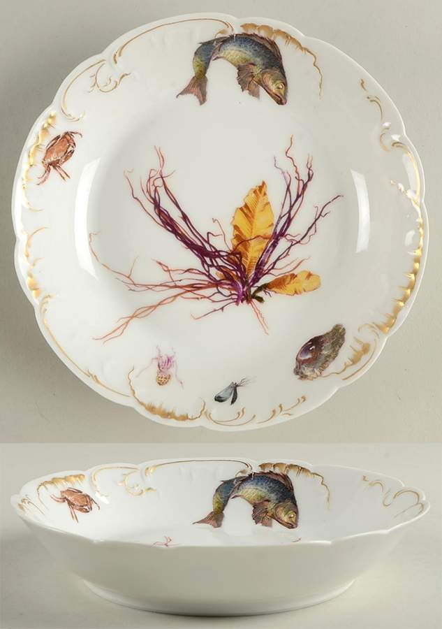 Sea Life Coupe Soup Bowl by Haviland-1